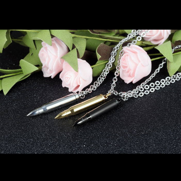 Engravable Urn Cremation Memorial Bullet Necklace