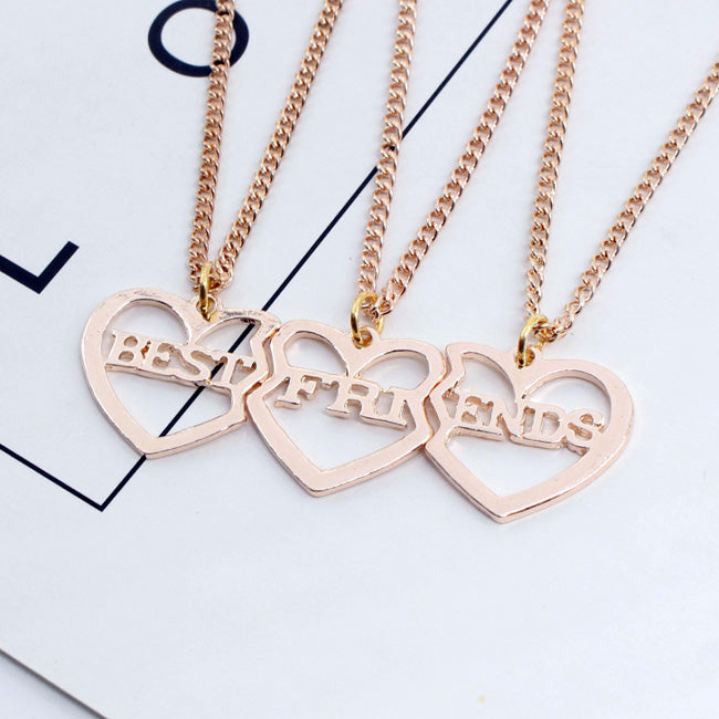 Bff Best Friends 3 Piece Necklaces Anniversary Gift