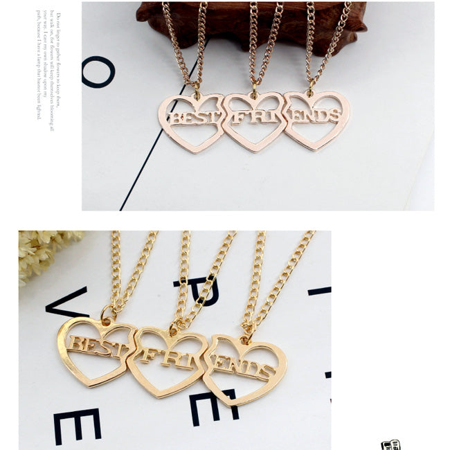 Bff Best Friends 3 Piece Necklaces Anniversary Gift