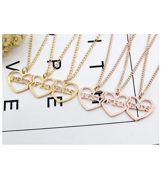 Bff Best Friends 3 Piece Necklaces Anniversary Gift