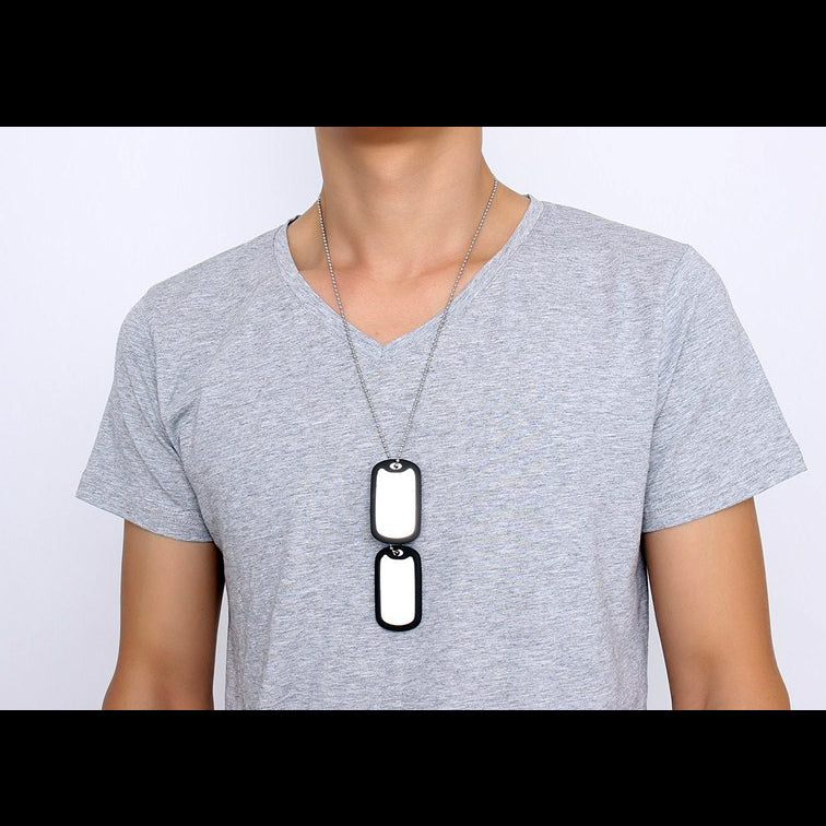 Double Nameplate Mens Necklace