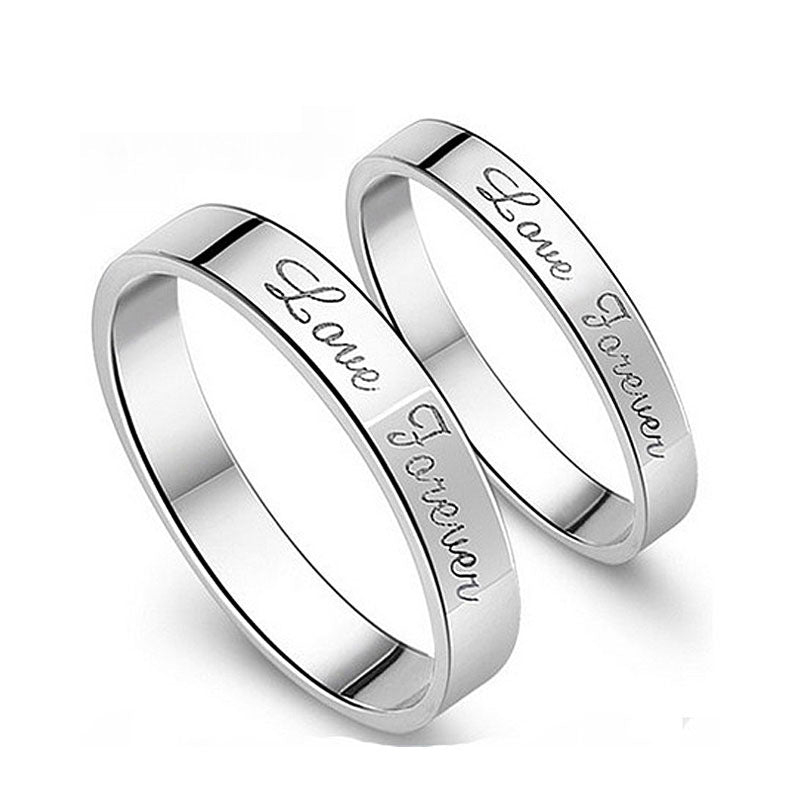 Forever Love Couples Promise Rings Set Sterling Silver