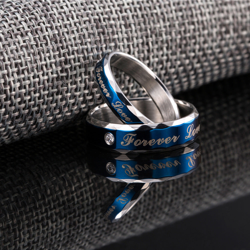 Love Forever Matching Titanium Promise Rings Set for 2