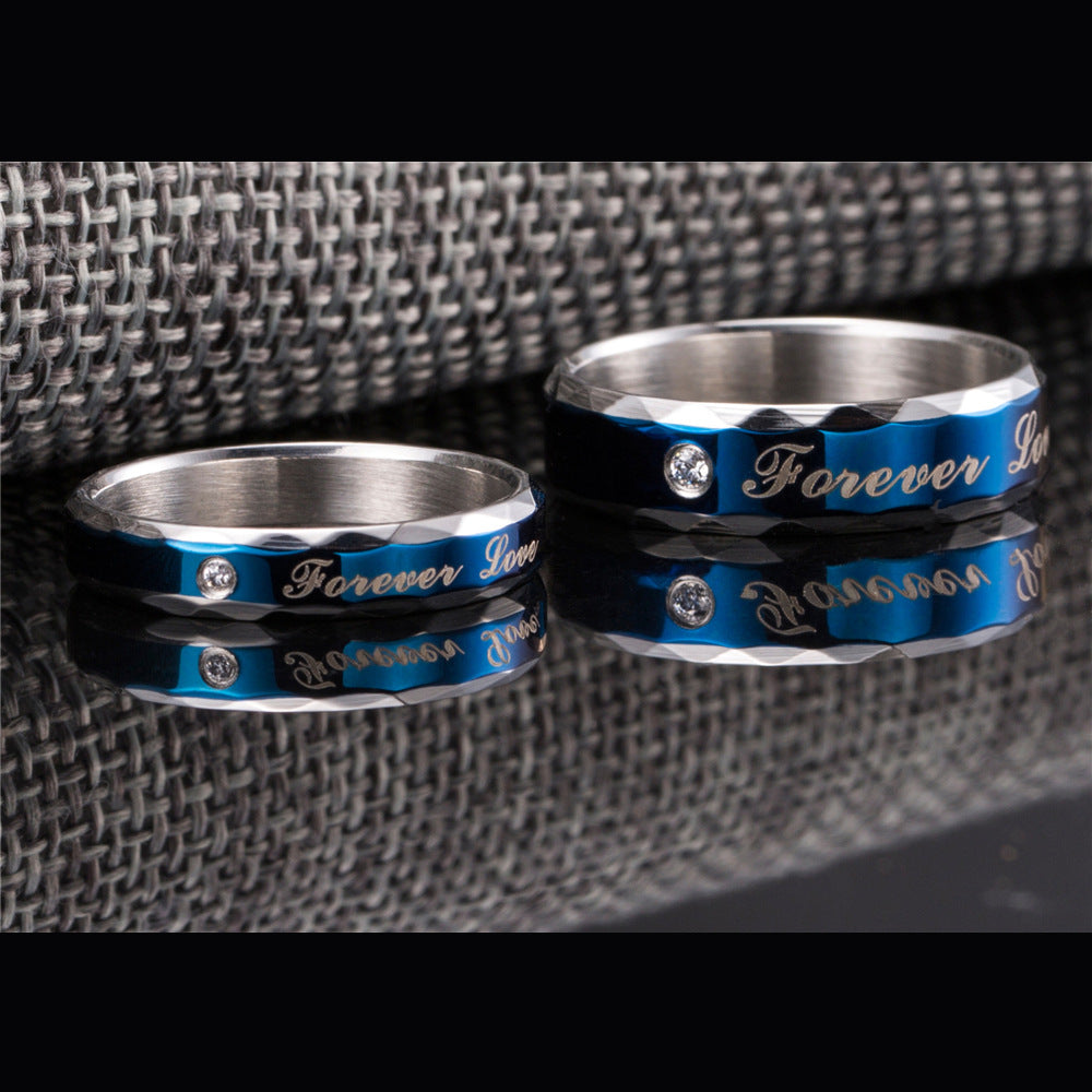 Love Forever Matching Titanium Promise Rings Set for 2