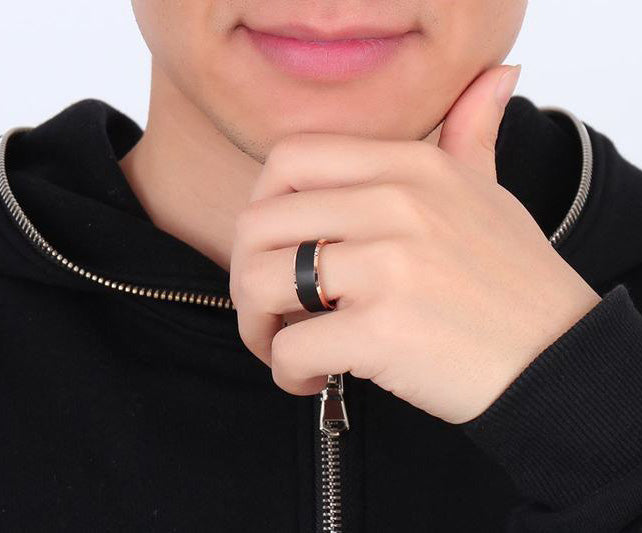 Mens Engraved Tungsten Promise Ring