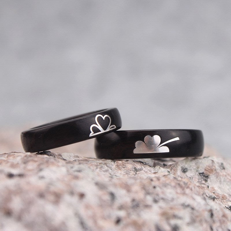 Matching His and Her Wooden Rings Set