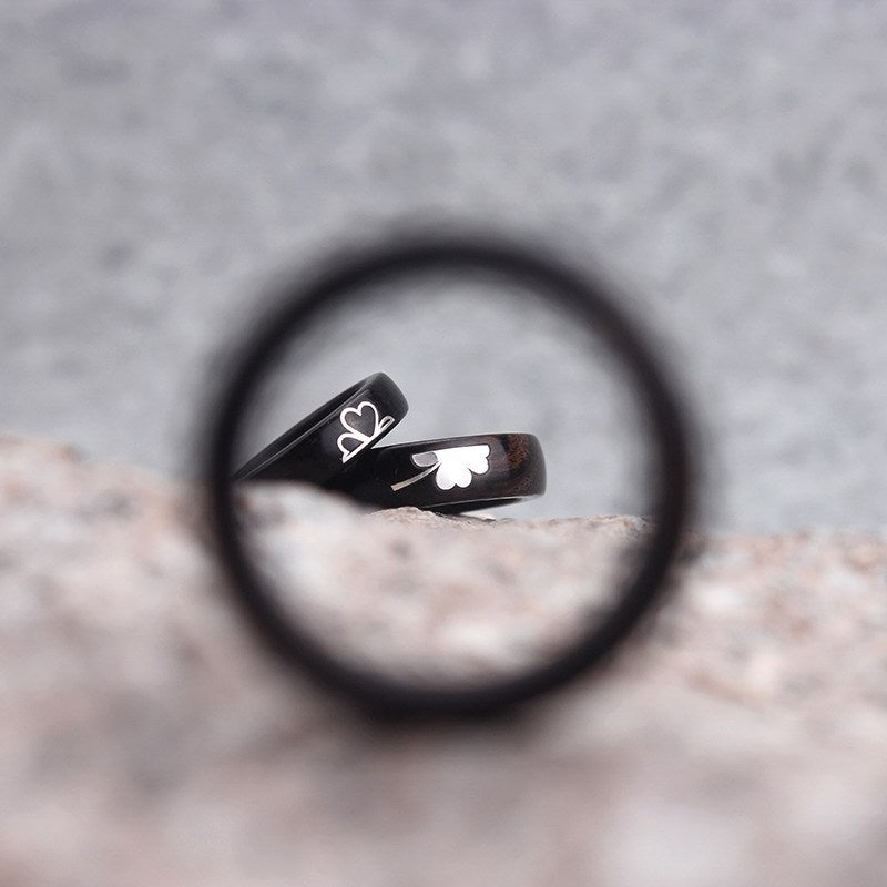 Matching His and Her Wooden Rings Set