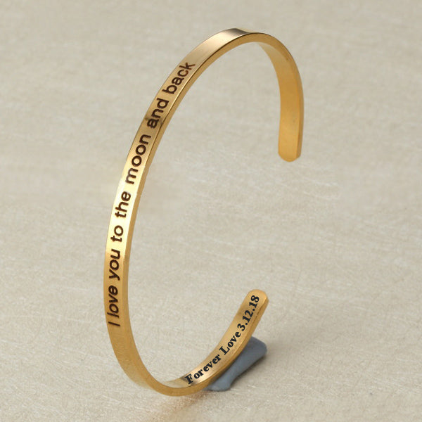 I Love you to the Moon and Back Bracelet Gift for Girlfriend