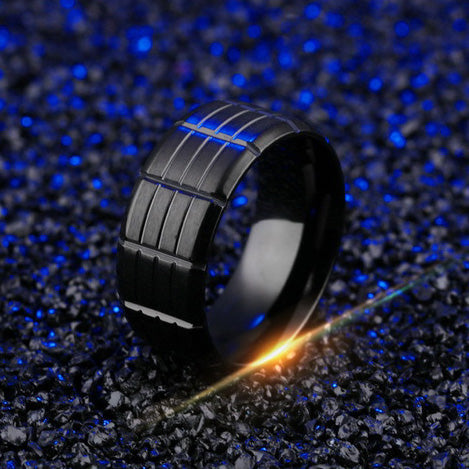 Custom Promise Ring for Him Black Titanium