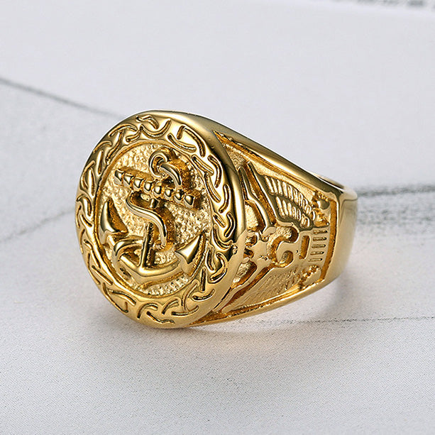 Custom Anchor Mens Ring