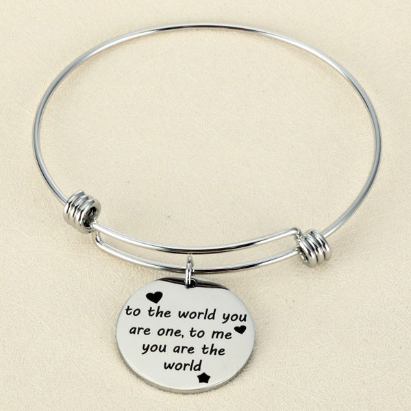 Custom Charm Bangle Bracelet Gift for Girlfriend