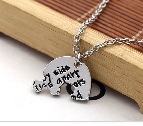 3 Piece Sisters Matching Necklaces Valentines Gift
