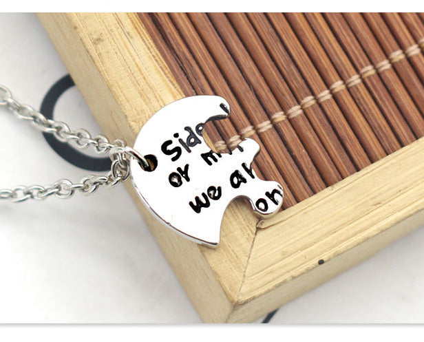 3 Piece Sisters Matching Necklaces Valentines Gift