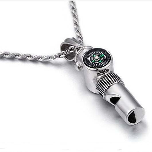 Fashion Jewelry Stainless Steel Whistle Meditation Mindful Necklaces Fashion Jewelry Stainless Steel Whistle Meditation Mindful Necklaces