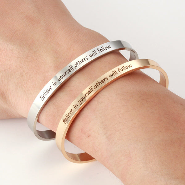 Inspirational Cuff Bracelet Women Birthday Gift