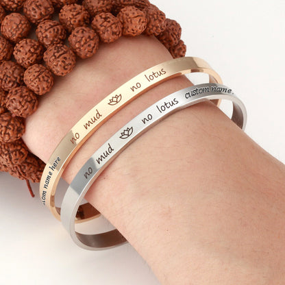 Custom Inspirational Cuff Bracelet Gift for Her