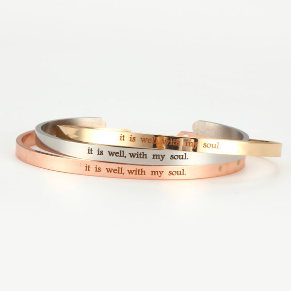 It is Well with My Soul Cuff Bracelet for Women