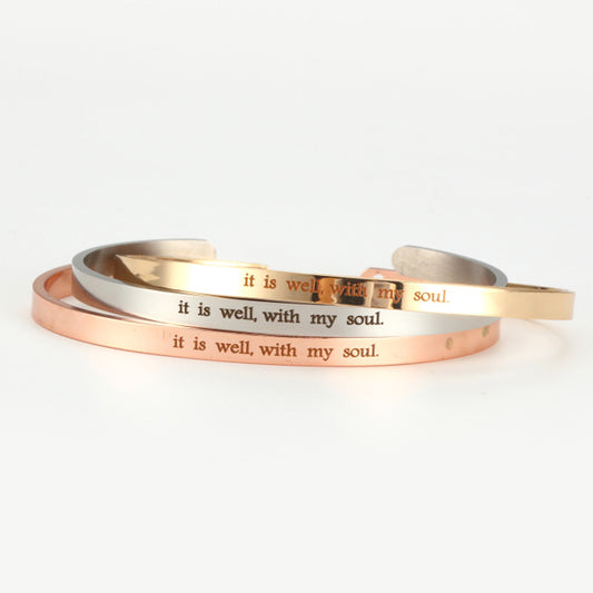 It is Well with My Soul Cuff Bracelet for Women