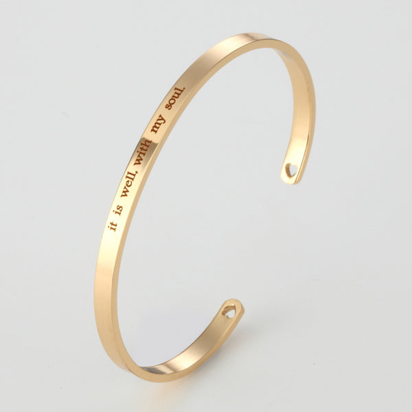 It is Well with My Soul Cuff Bracelet for Women