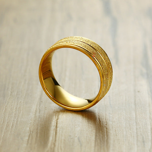 Engraved Commitment Ring for Him Titanium 8mm