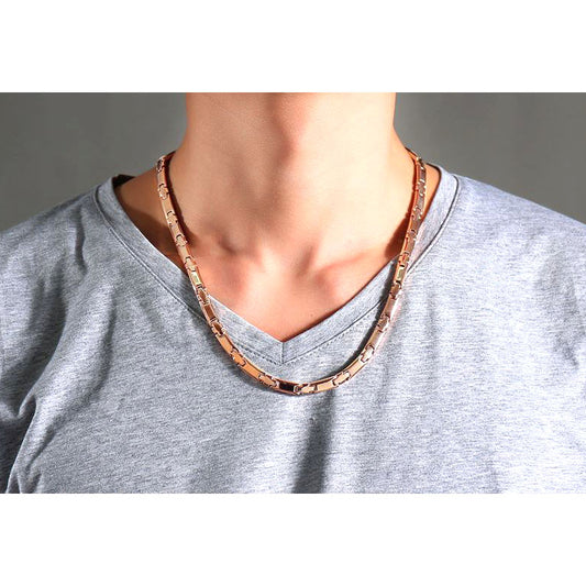 Mens Chain Necklace Stainess Steel Energy Magnets