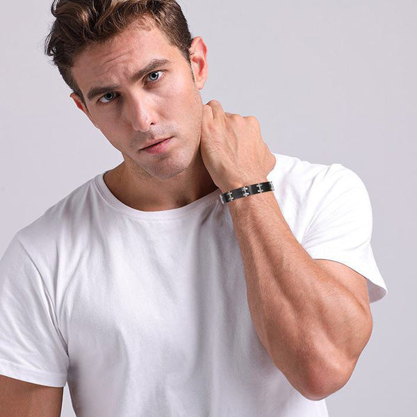 Mens Custom Magnetic Bracelet Stainless Steel