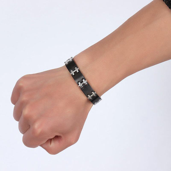 Mens Custom Magnetic Bracelet Stainless Steel