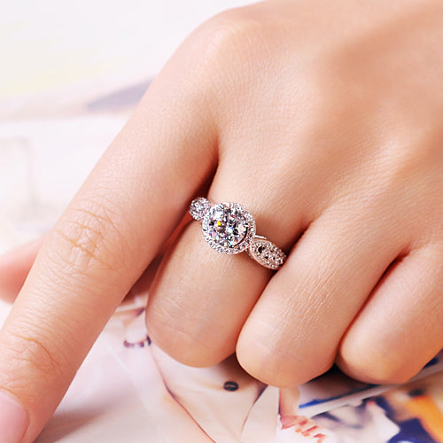 1.2 Carat Lab Diamond Halo Ring for Her
