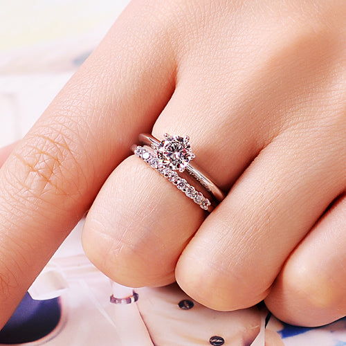 Gullei™ 1 Carat Lab Grown Diamond Staked Ring Set - Engravable