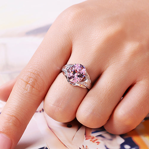 Engraved 3 Carats Oval Cut Lab Diamond Ring