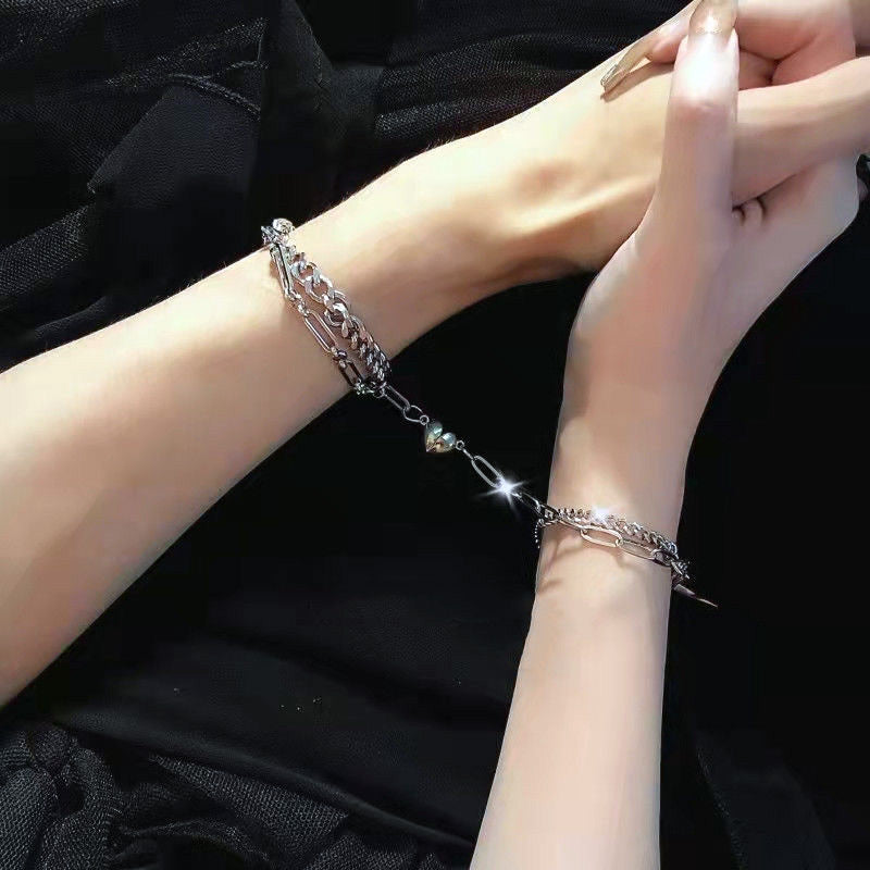 Magnetic Hearts Couple Chain Bracelets