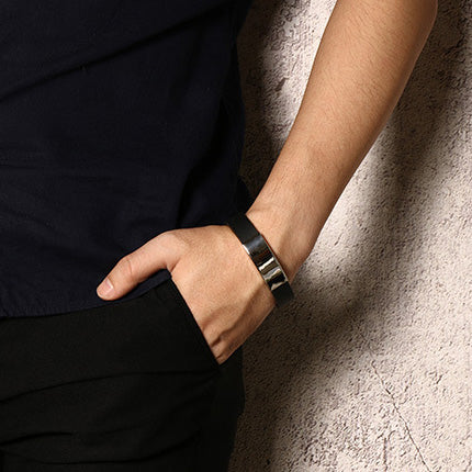 Engraved Mens Promise Bracelet Silicone Black
