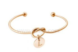 Name Initial Bangle Bracelet for Her