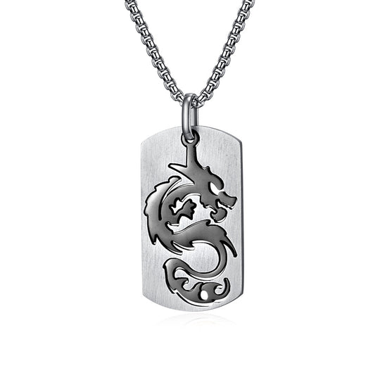 Custom Engravable Dragon Nametag Necklace