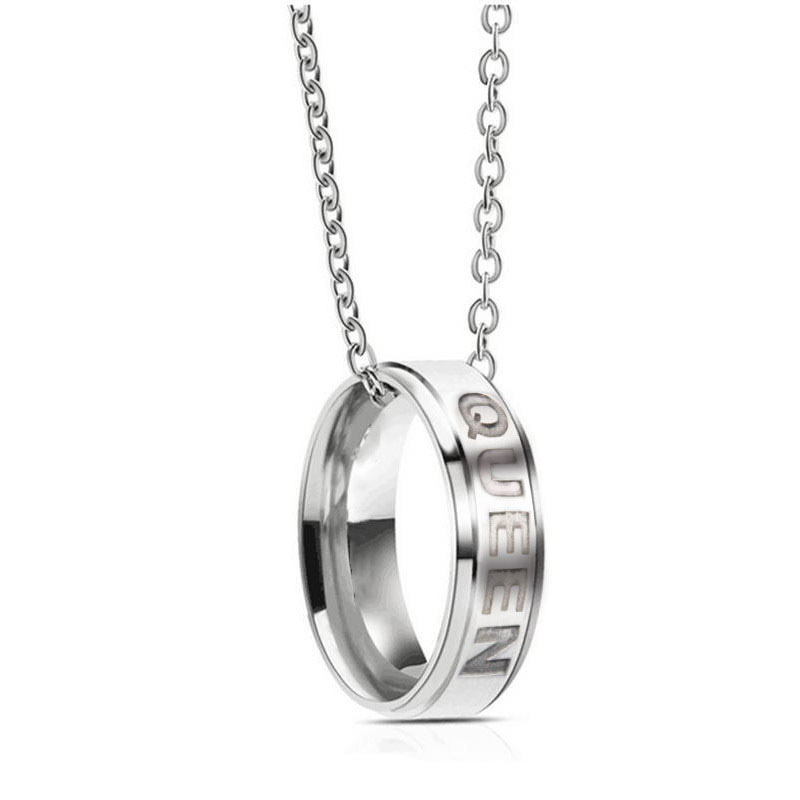 Personalized King Queen Couple Necklaces Gift