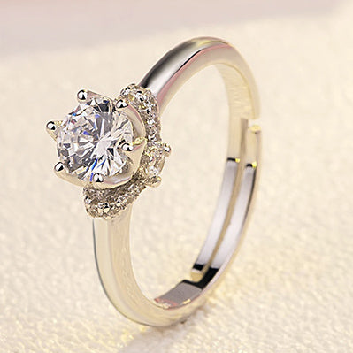 Couples Engagement Rings Sterling Silver Adjustable Size