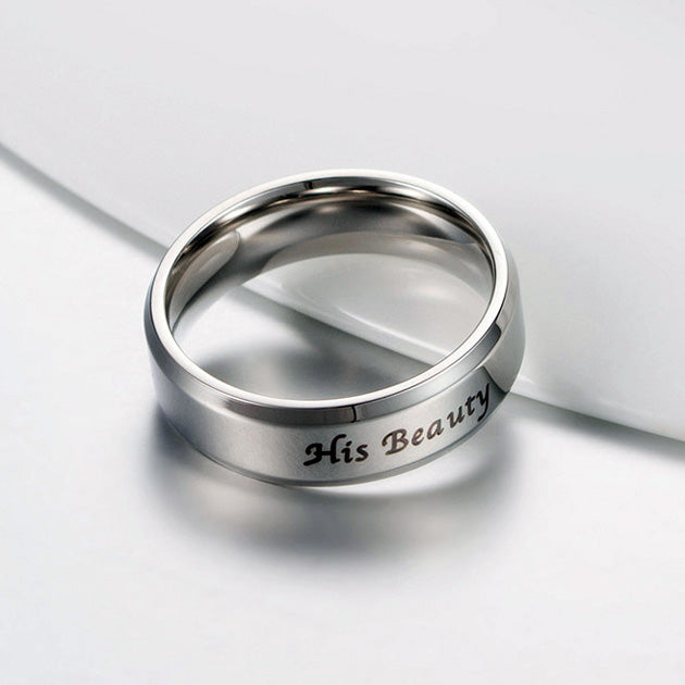 Matching Couple Rings Birthday Gift with Names