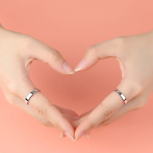 Wedding Bands Set for Him and Her with Custom Engraving