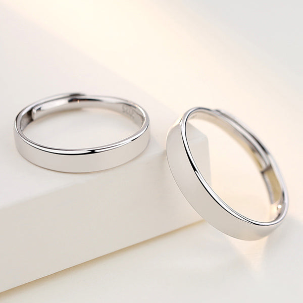 Wedding Bands Set for Him and Her with Custom Engraving