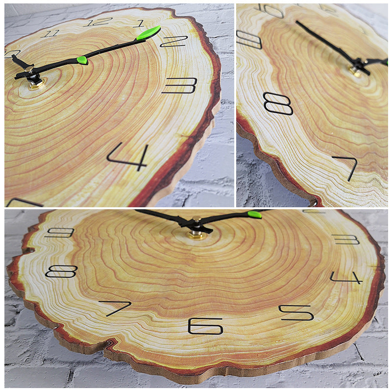 Wood Textured Printed Silent Wall Deco Clock