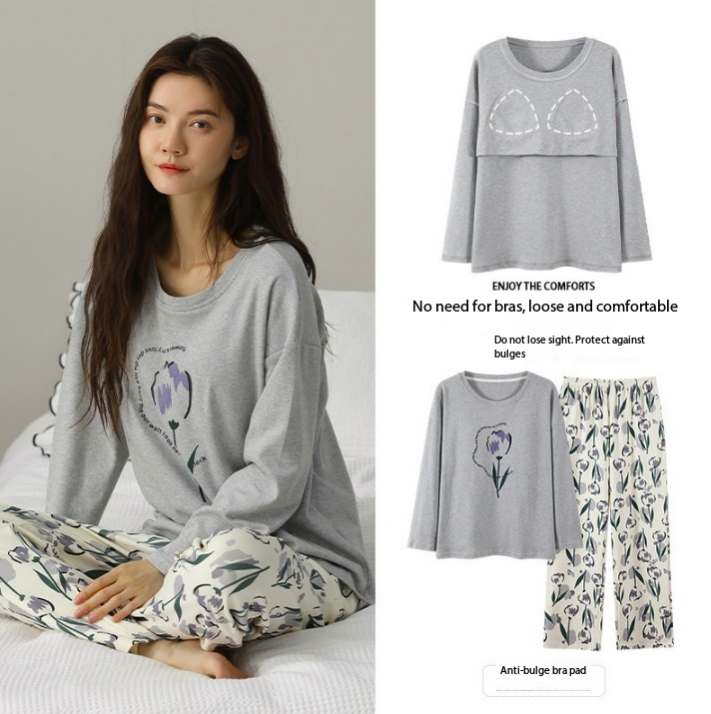 Two-Piece Cotton Pajamas Set for Women - 100% Cotton