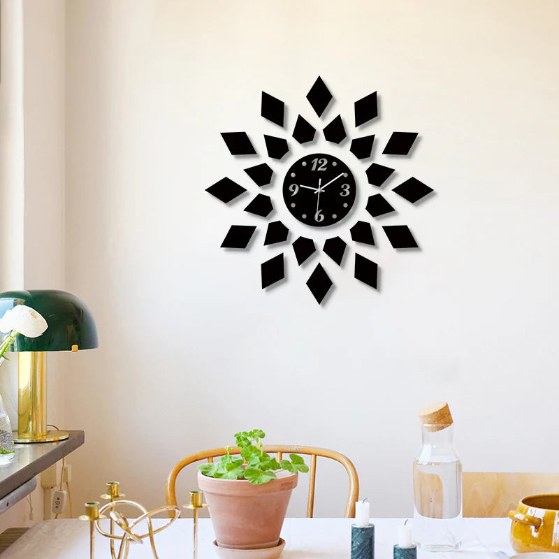 3D Sticker DIY Decorative Silent Wall Clock – Customizable Modern Design