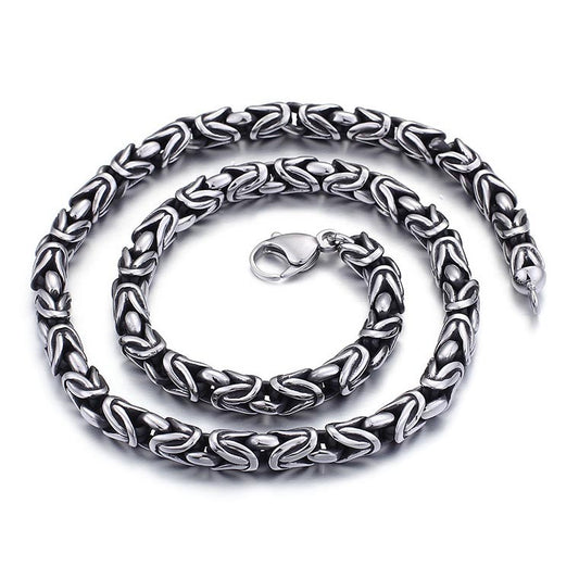 Mens Byzantine Chain Stainless Steel 60cm