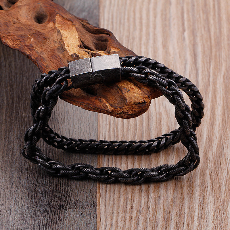 Custom Mens Double Chain Bracelet