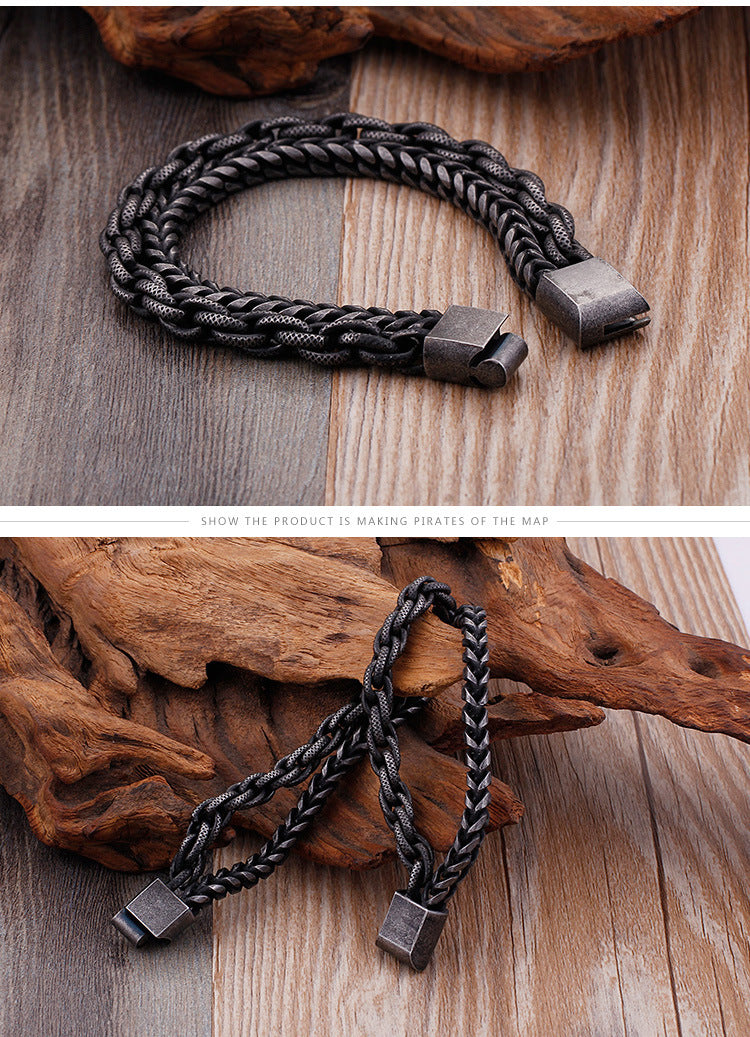 Custom Mens Double Chain Bracelet
