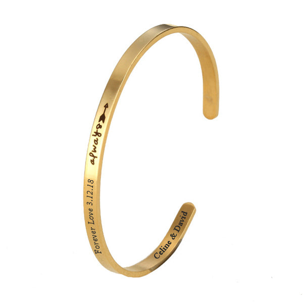 Engraved Promise Cuff Bracelet Gift for Her