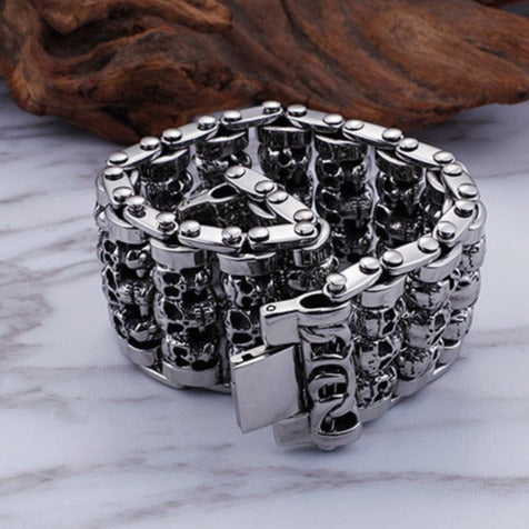 Custom Name Initials Skulls Bracelet for Men