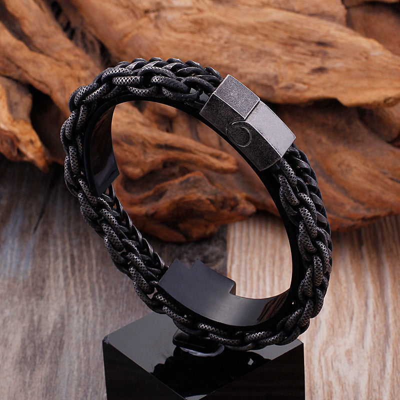 Custom Mens Double Chain Bracelet
