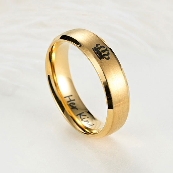 King and Queen Promise Rings Gift for Couples