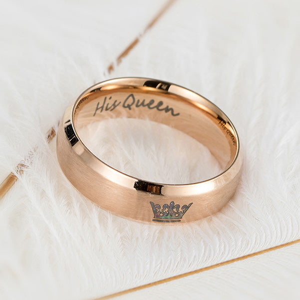 King and Queen Promise Rings Gift for Couples